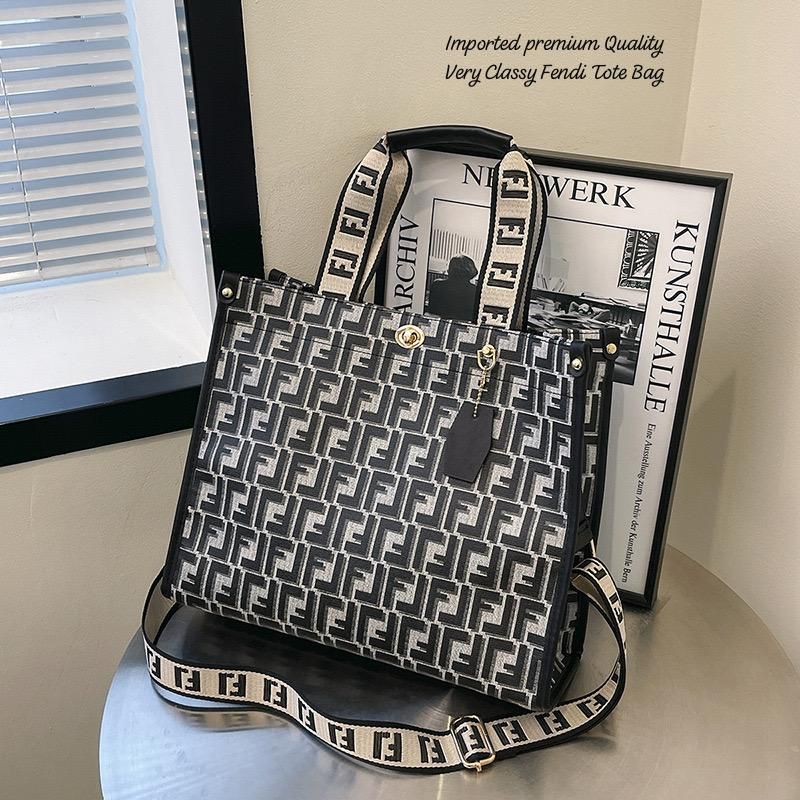 Siksyra Imported Premium Fendi Style Tote Bag – Classy PU Leather Handbag for Women