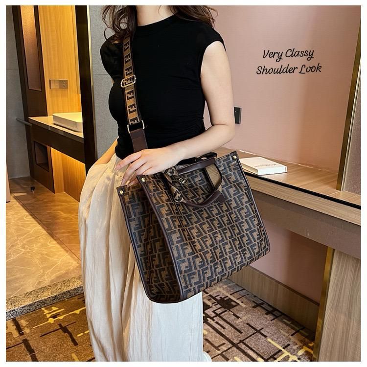 Siksyra Imported Premium Fendi Style Tote Bag – Classy PU Leather Handbag for Women
