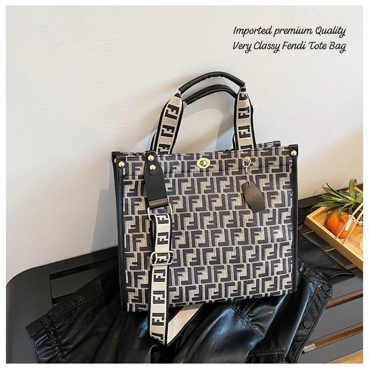 Siksyra Imported Premium Fendi Style Tote Bag – Classy PU Leather Handbag for Women