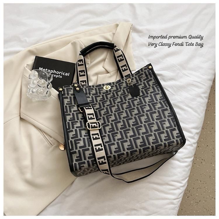 Siksyra Imported Premium Fendi Style Tote Bag – Classy PU Leather Handbag for Women