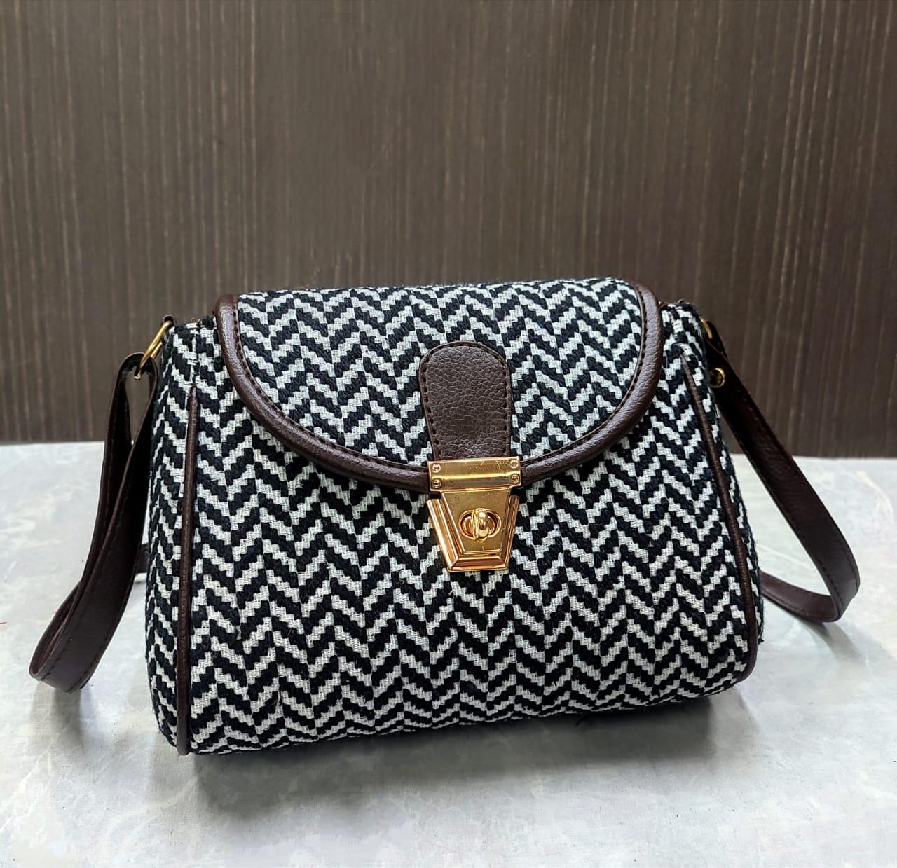 Siksyra Casual Cotton Sling Bag – Self Woven with Adjustable Strap