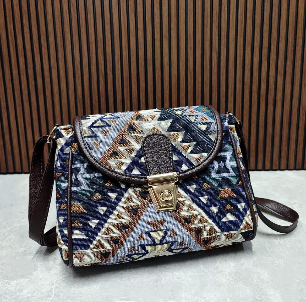 Compact Jacquard Sling Bag for Women – Siksyra Daily Carry Bag