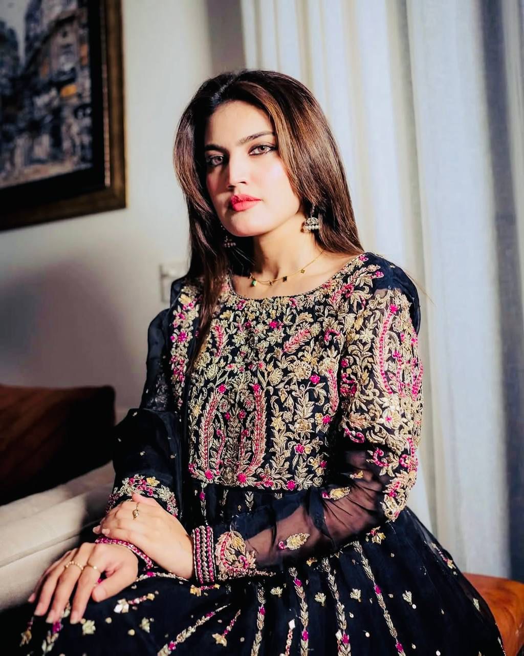 Siksyra Designer Party Wear Embroidered Palazzo Suit Set – Fully Stitched (ZC-9013)