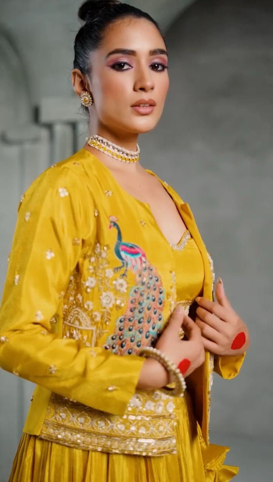 Siksyra PC-495 Designer Chinon Crop Top Lehenga Set with Embroidered Jacket – Heavy Flair Festive Wear
