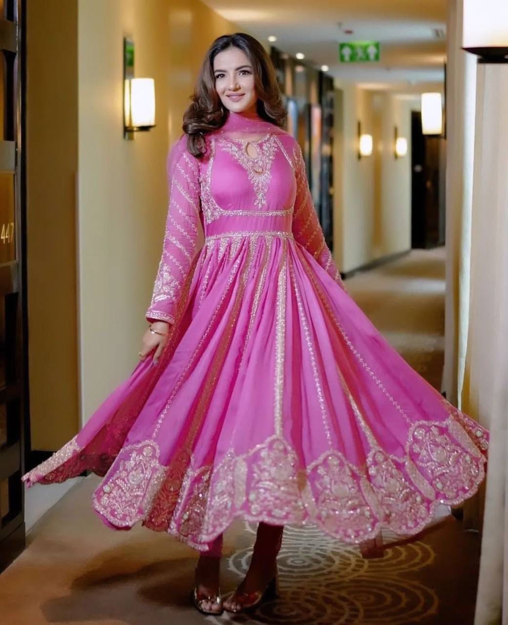 Siksyra NSR-817 Designer Heavy Embroidered Gown with Dupatta – Party Wear Collection for Women