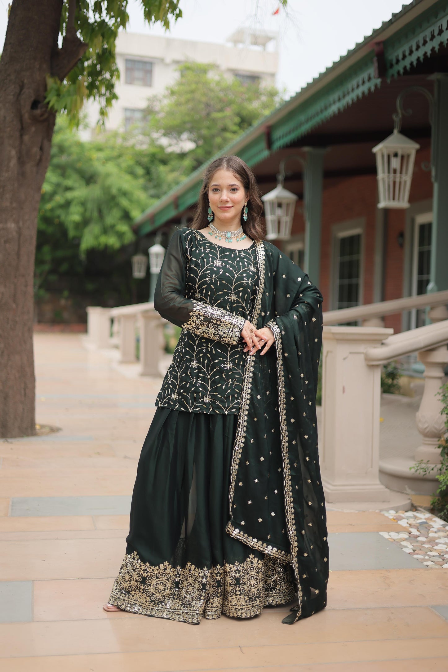Siksyra KA-1132 Premium Designer Embroidered Kurti-Plazzo-Dupatta Set – Rangoli Silk Readymade Suit for Women