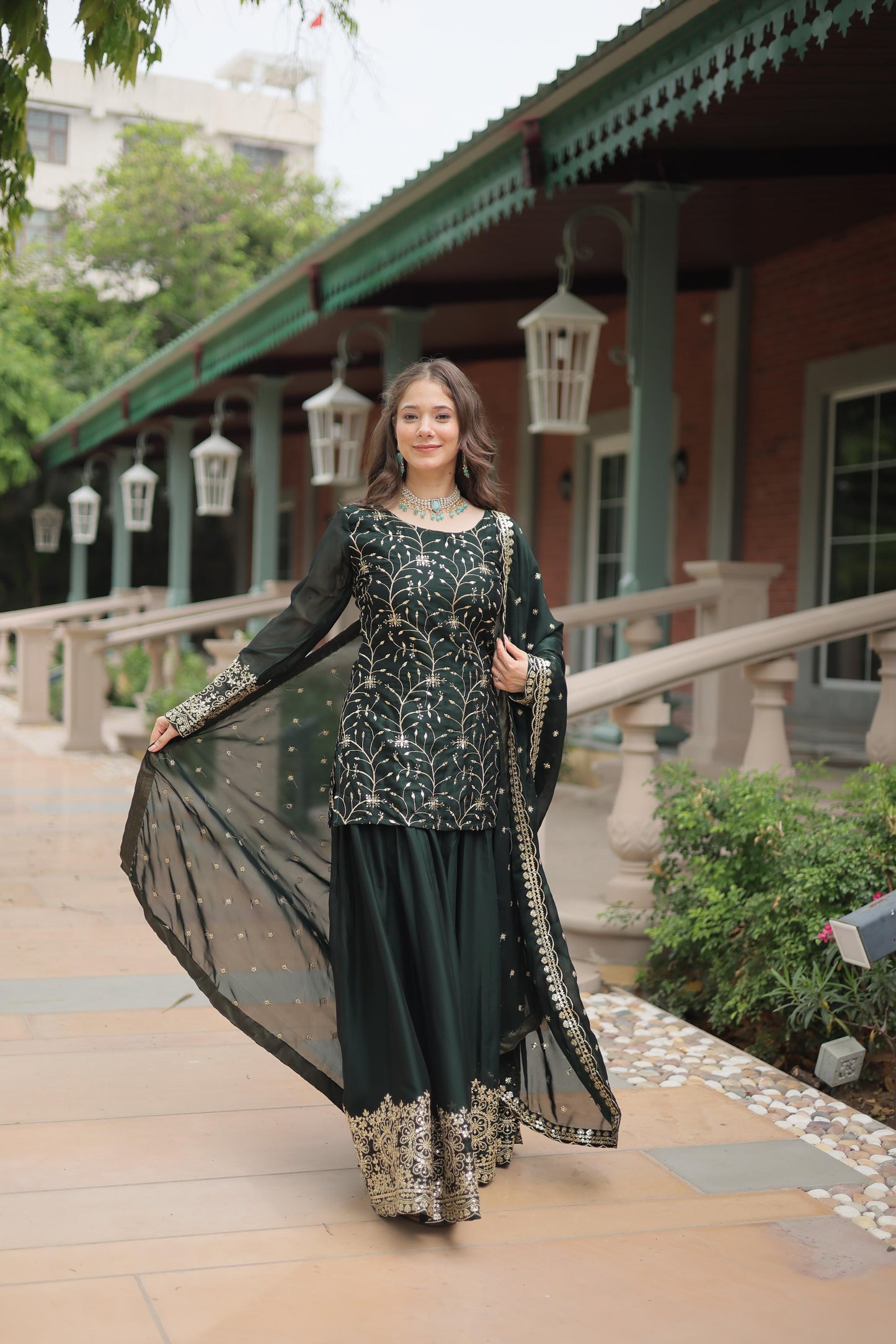 Siksyra KA-1132 Premium Designer Embroidered Kurti-Plazzo-Dupatta Set – Rangoli Silk Readymade Suit for Women