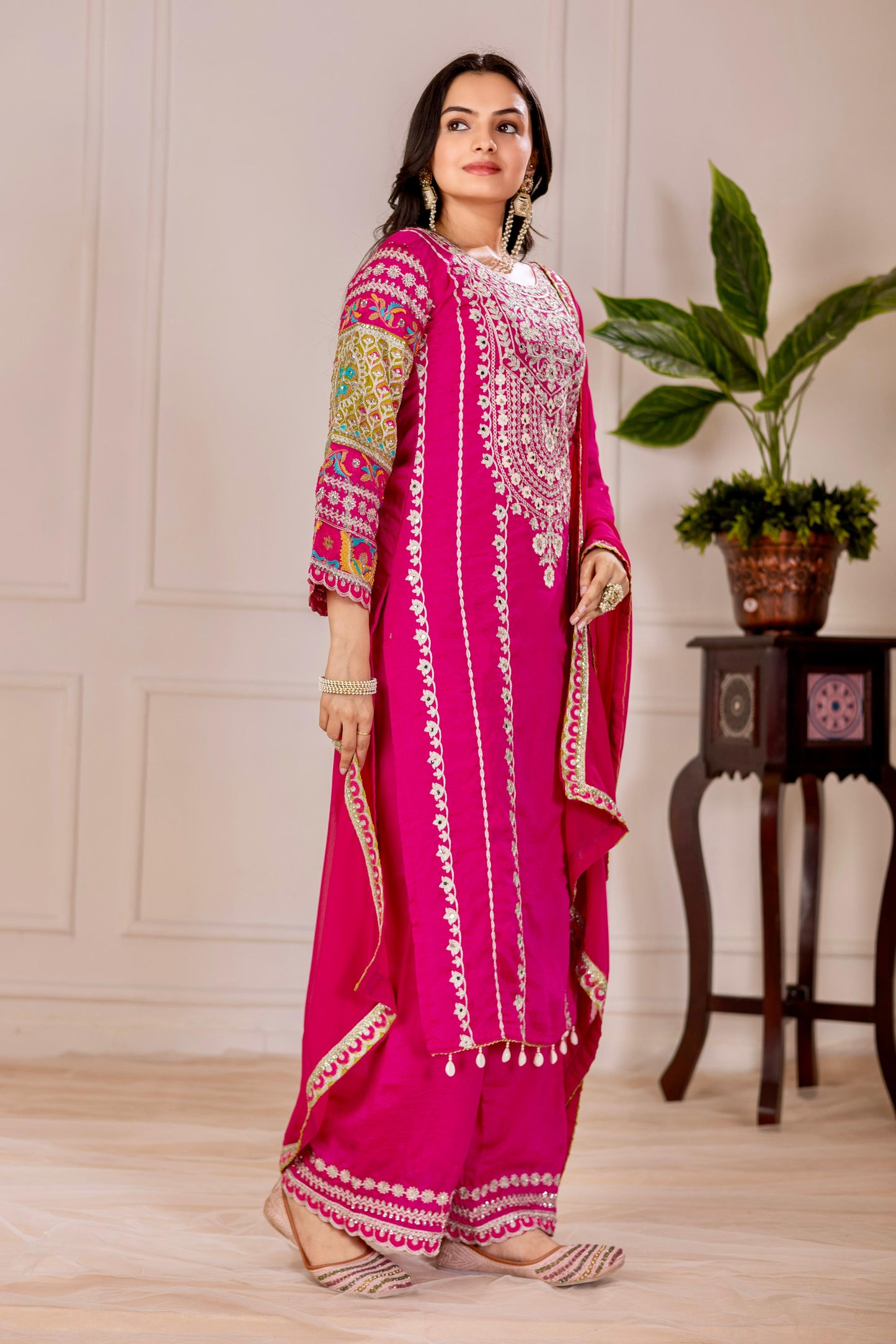 Siksyra KF-1672 Vichitra Silk Designer Salwar Suit Set with Embroidery, Mirror & Sequence Work