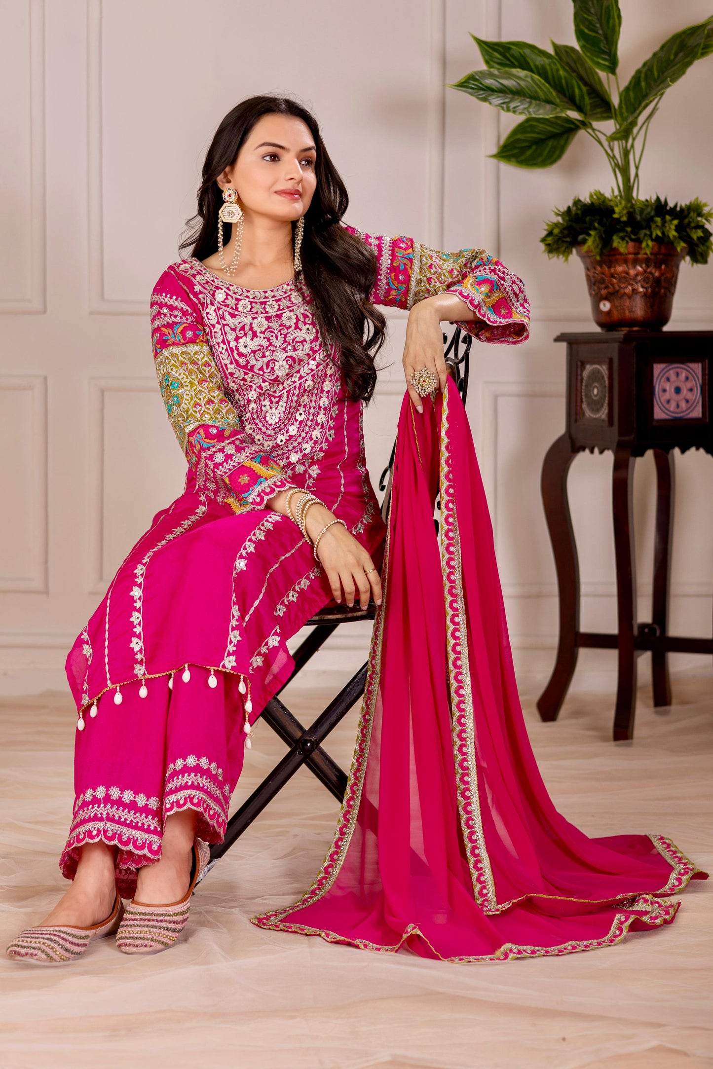 Siksyra KF-1672 Vichitra Silk Designer Salwar Suit Set with Embroidery, Mirror & Sequence Work