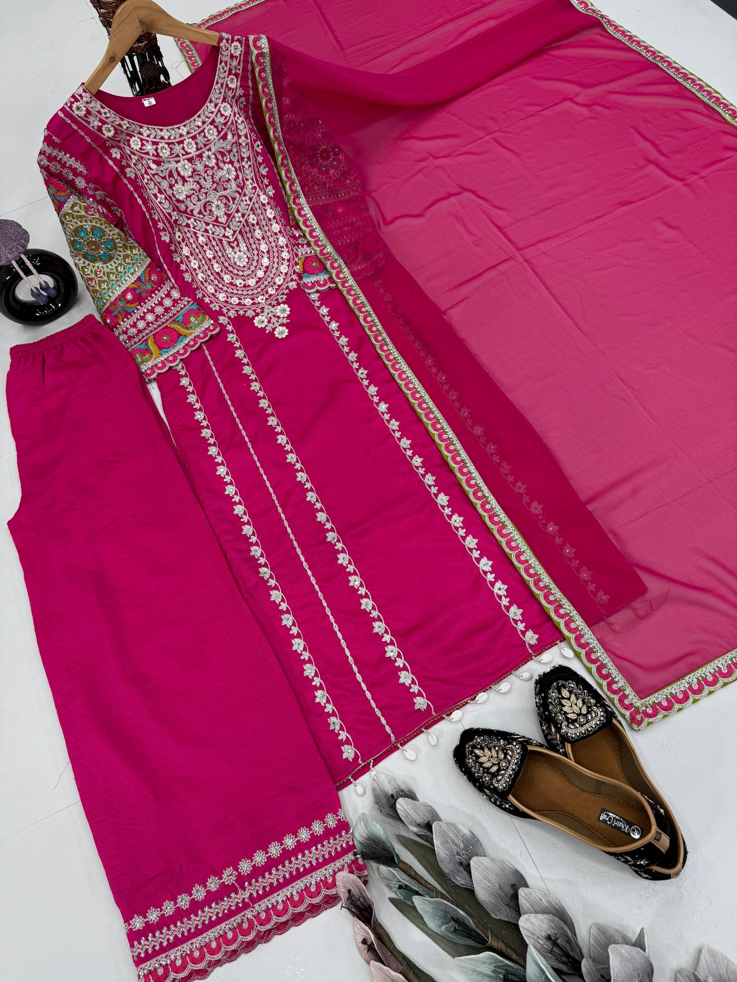 Siksyra KF-1672 Vichitra Silk Designer Salwar Suit Set with Embroidery, Mirror & Sequence Work