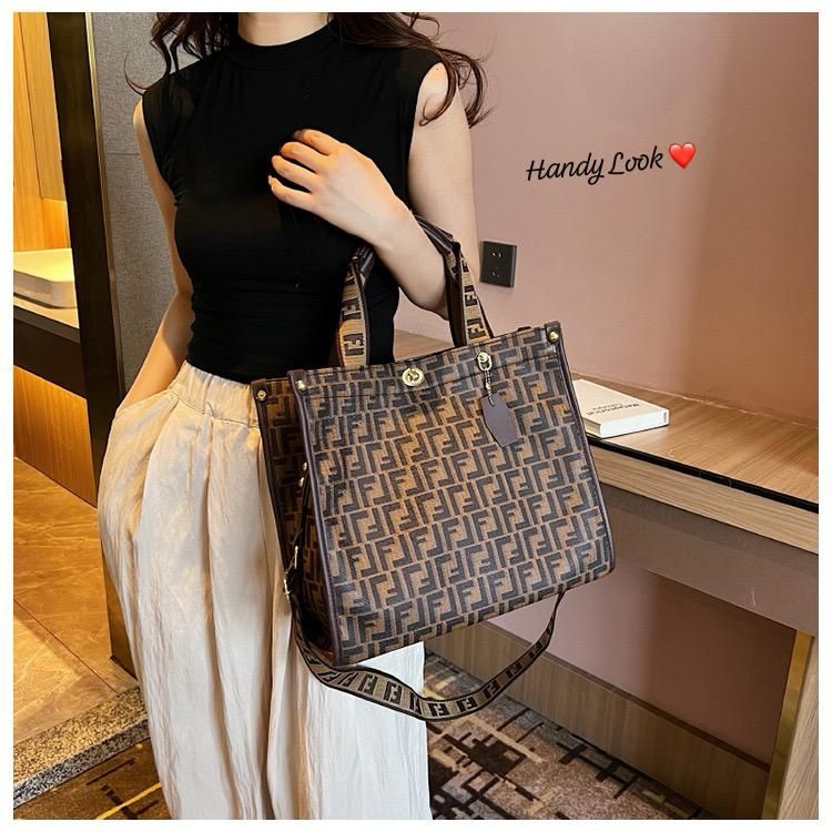 Siksyra Imported Premium Fendi Style Tote Bag – Classy PU Leather Handbag for Women