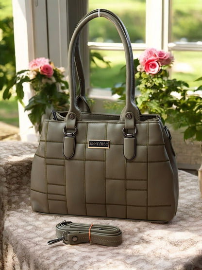 Siksyra Jimmy Choo-Inspired Handbag – Triple Compartment Leather Look Bag for Women