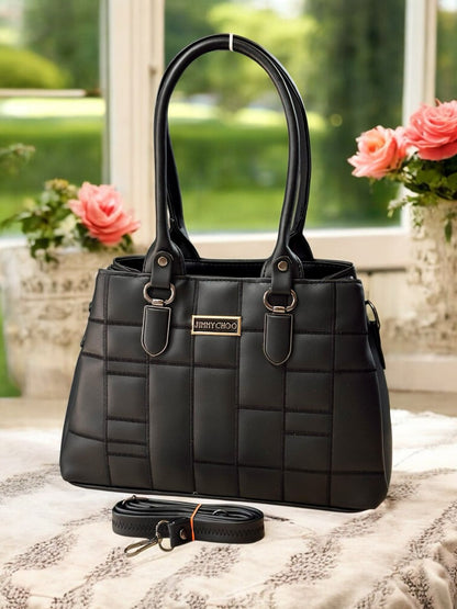 Siksyra Jimmy Choo-Inspired Handbag – Triple Compartment Leather Look Bag for Women