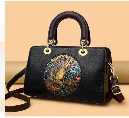 Siksyra Premium Imported Triple Partition Handbag – Elephant Patch Design