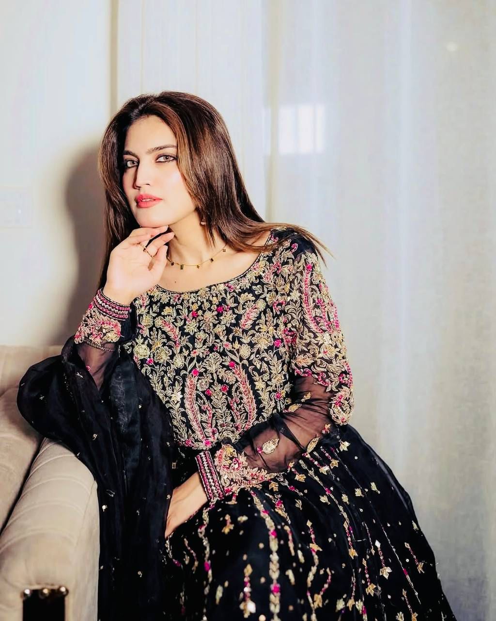 Siksyra Designer Party Wear Embroidered Palazzo Suit Set – Fully Stitched (ZC-9013)