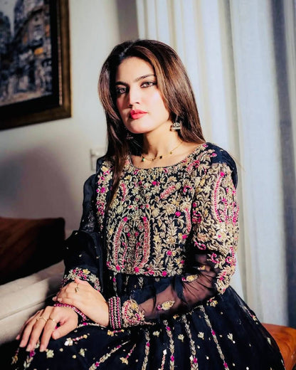 Siksyra Designer Party Wear Embroidered Palazzo Suit Set – Fully Stitched (ZC-9013)