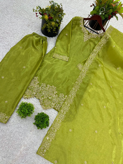Siksyra Jimmy Choo Silk Embroidered Top-Bottom Dupatta Set – Fully Stitched Premium Ethnic Wear (SR-1674)