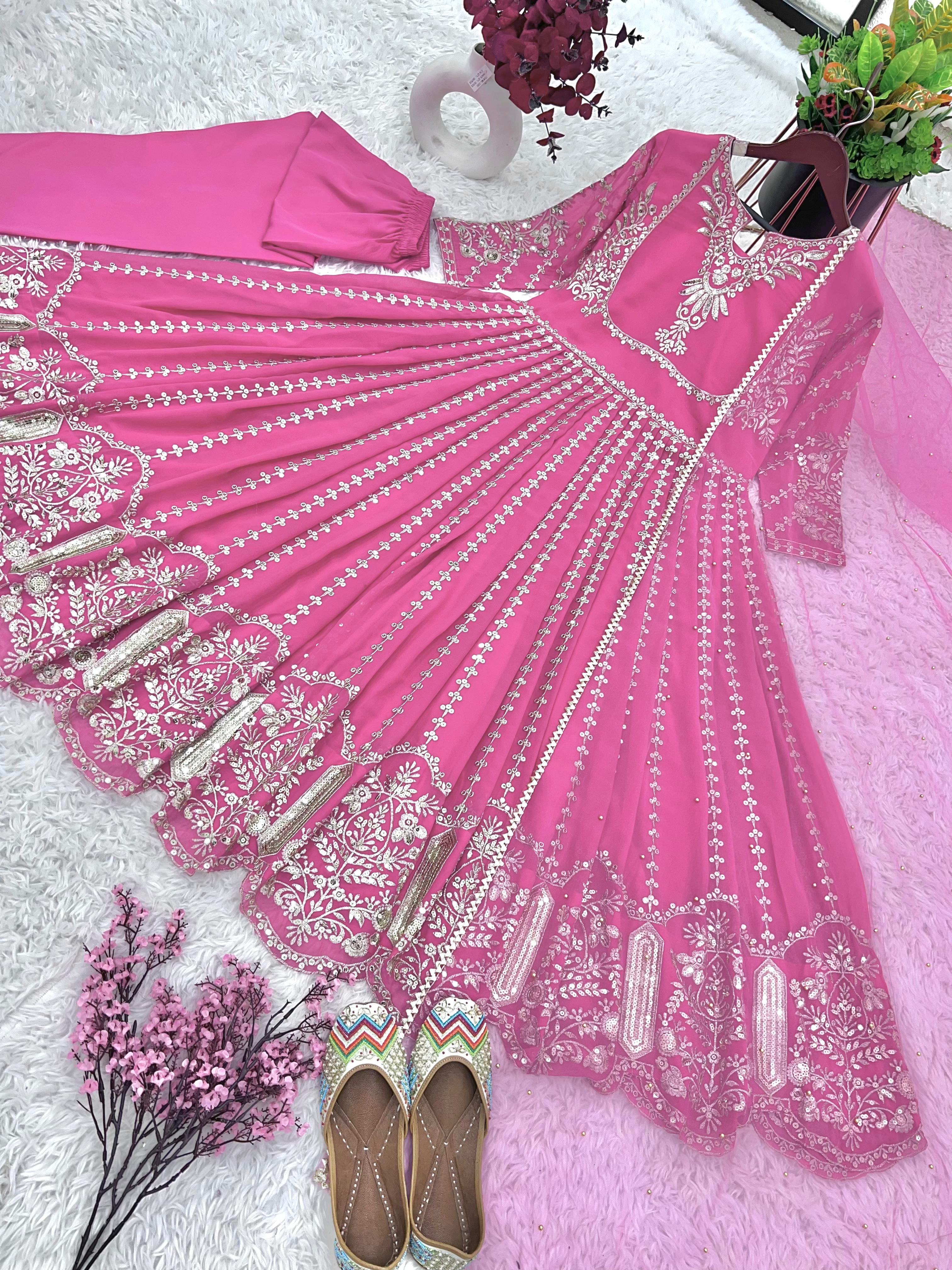 Siksyra NSR-817 Designer Heavy Embroidered Gown with Dupatta – Party Wear Collection for Women