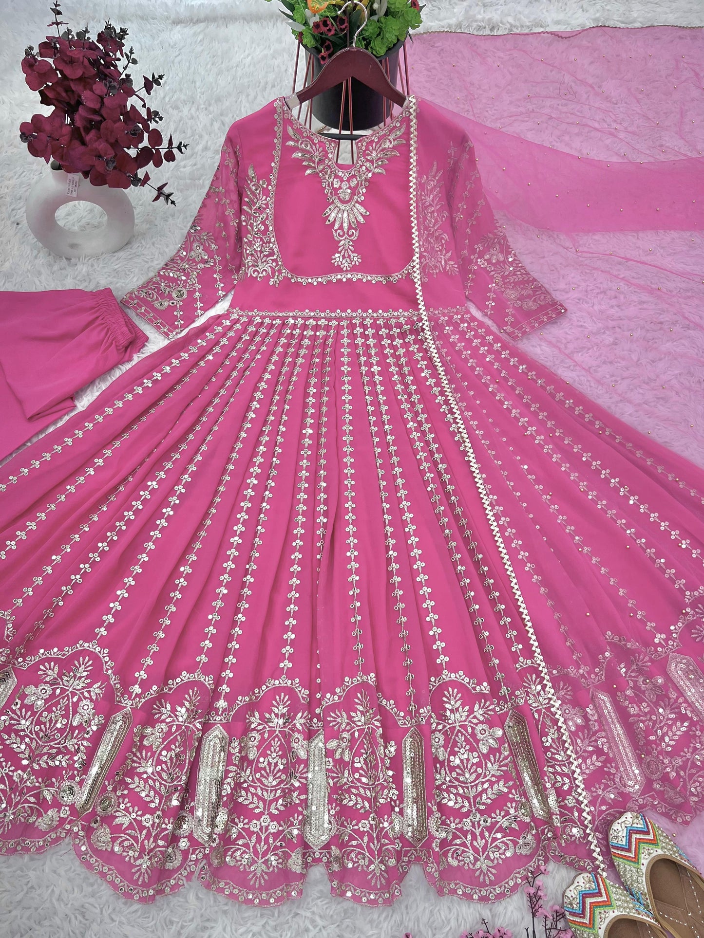 Siksyra NSR-817 Designer Heavy Embroidered Gown with Dupatta – Party Wear Collection for Women