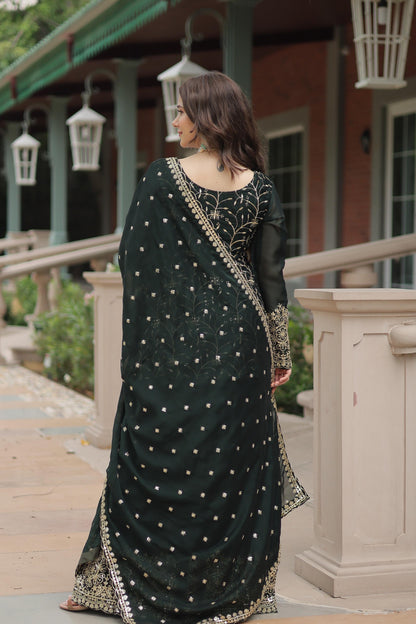 Siksyra KA-1132 Premium Designer Embroidered Kurti-Plazzo-Dupatta Set – Rangoli Silk Readymade Suit for Women