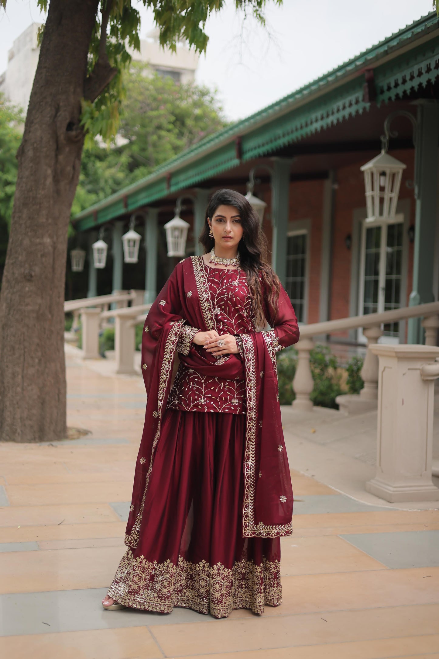 Siksyra KA-1132 Premium Designer Embroidered Kurti-Plazzo-Dupatta Set – Rangoli Silk Readymade Suit for Women