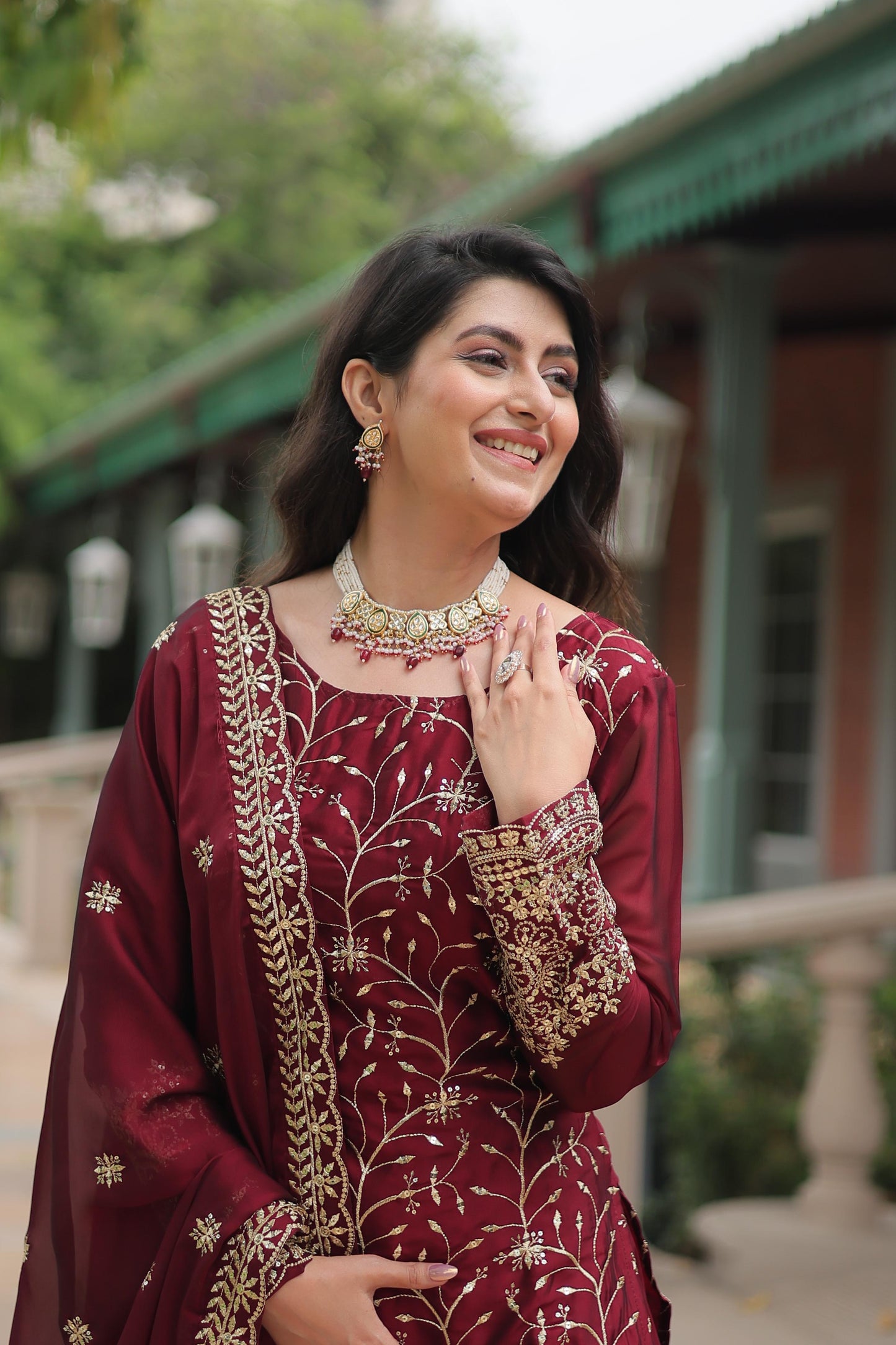 Siksyra KA-1132 Premium Designer Embroidered Kurti-Plazzo-Dupatta Set – Rangoli Silk Readymade Suit for Women