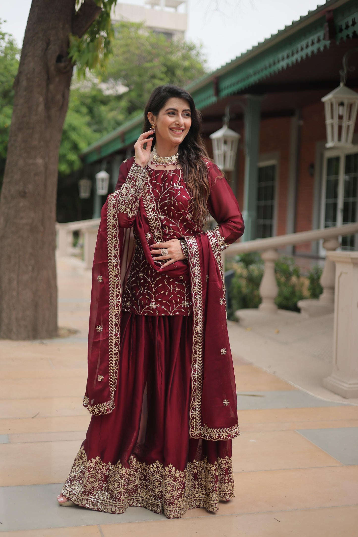 Siksyra KA-1132 Premium Designer Embroidered Kurti-Plazzo-Dupatta Set – Rangoli Silk Readymade Suit for Women