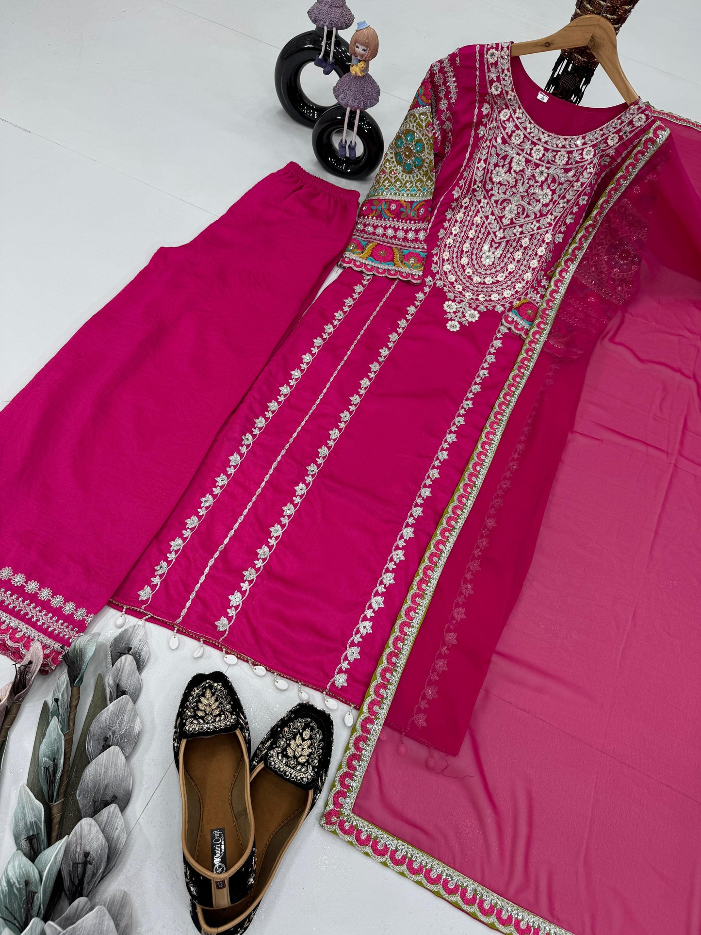 Siksyra KF-1672 Vichitra Silk Designer Salwar Suit Set with Embroidery, Mirror & Sequence Work