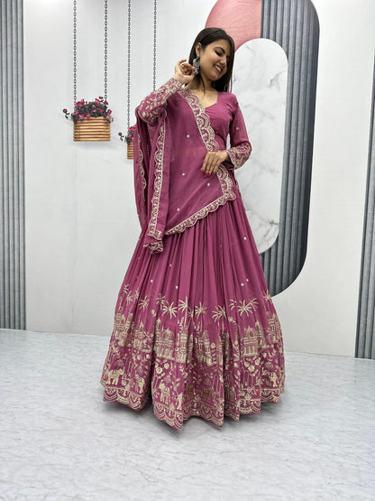 Siksyra TAPI-197 Designer Embroidered Fox Georgette Lehenga Choli Set – Festival Readywear for Women