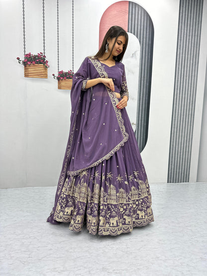 Siksyra TAPI-197 Designer Embroidered Fox Georgette Lehenga Choli Set – Festival Readywear for Women