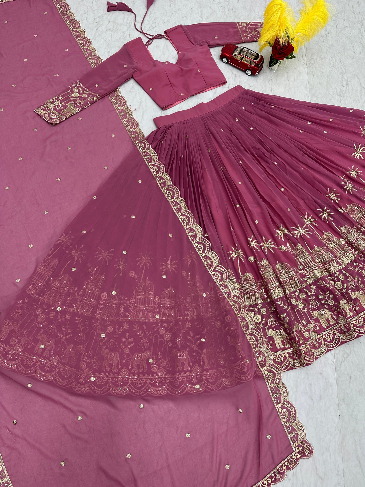 Siksyra TAPI-197 Designer Embroidered Fox Georgette Lehenga Choli Set – Festival Readywear for Women