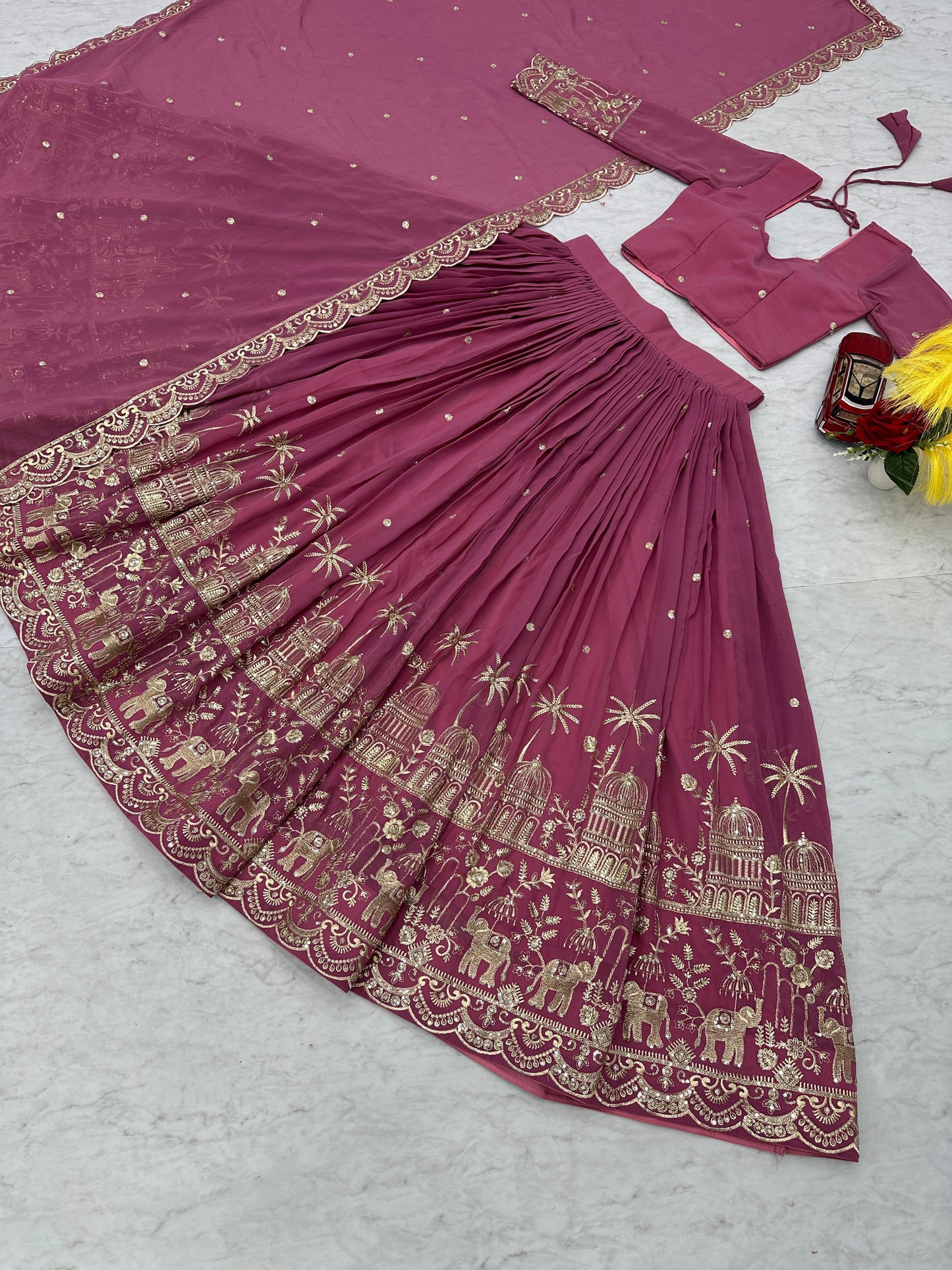 Siksyra TAPI-197 Designer Embroidered Fox Georgette Lehenga Choli Set – Festival Readywear for Women