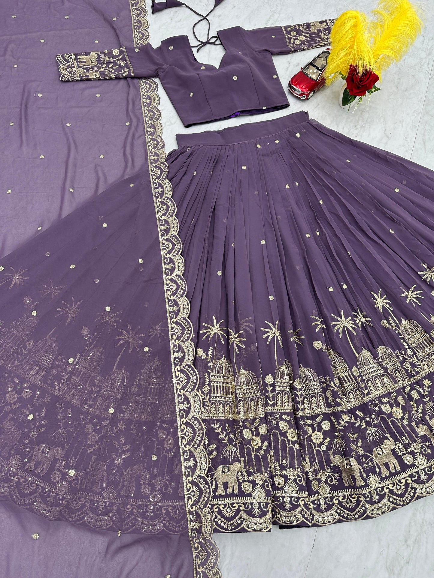 Siksyra TAPI-197 Designer Embroidered Fox Georgette Lehenga Choli Set – Festival Readywear for Women
