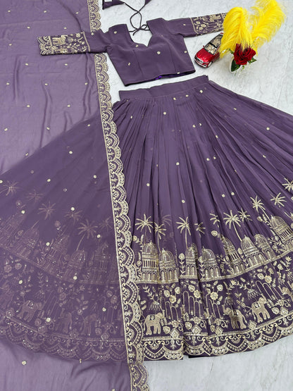 Siksyra TAPI-197 Designer Embroidered Fox Georgette Lehenga Choli Set – Festival Readywear for Women