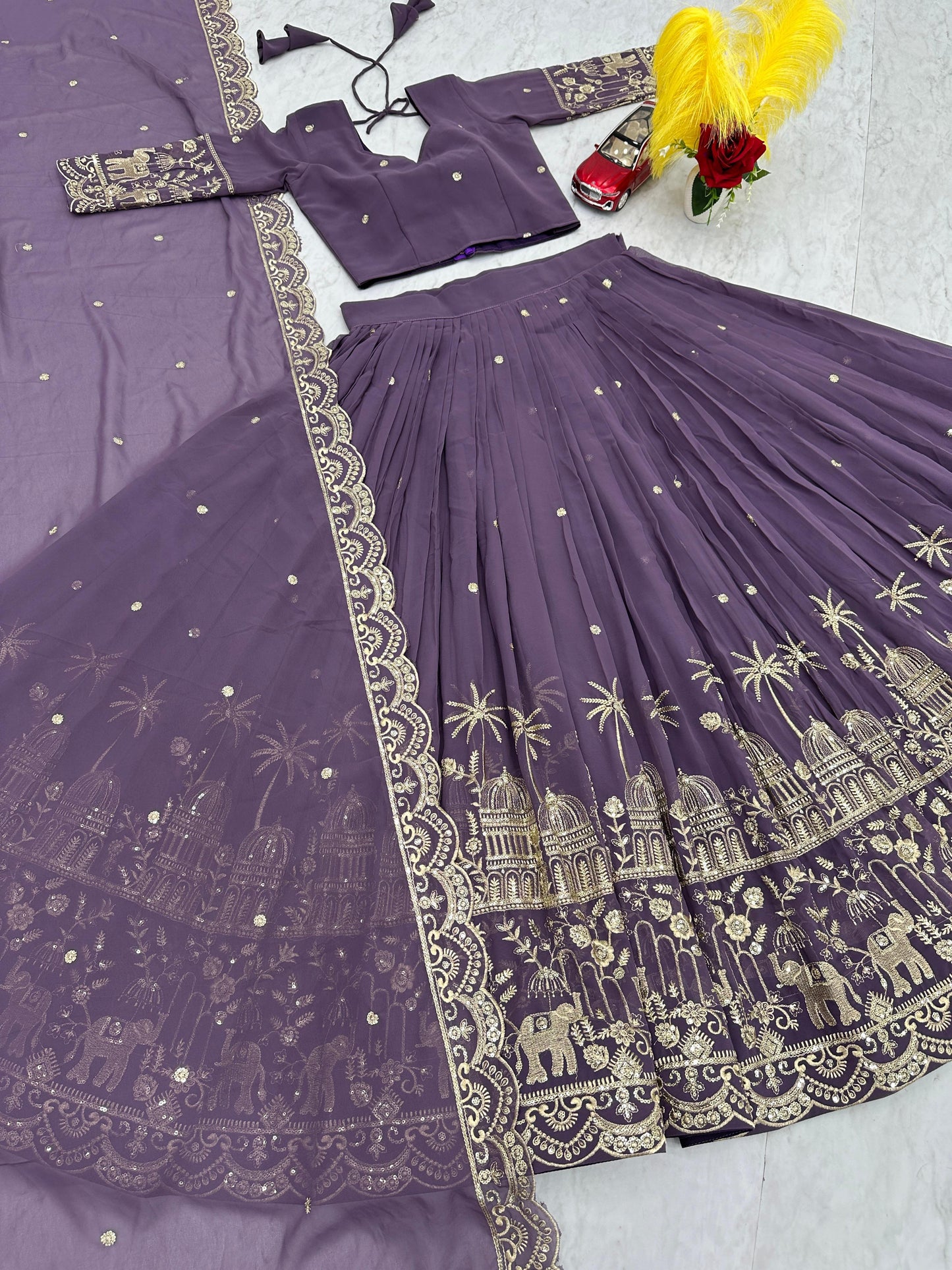 Siksyra TAPI-197 Designer Embroidered Fox Georgette Lehenga Choli Set – Festival Readywear for Women