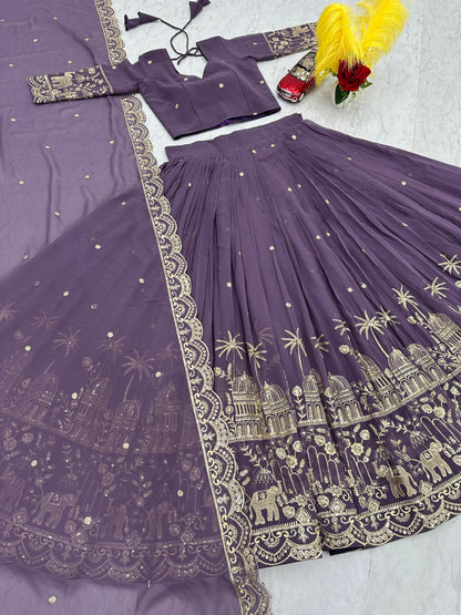 Siksyra TAPI-197 Designer Embroidered Fox Georgette Lehenga Choli Set – Festival Readywear for Women