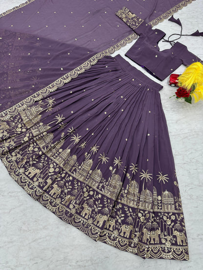 Siksyra TAPI-197 Designer Embroidered Fox Georgette Lehenga Choli Set – Festival Readywear for Women