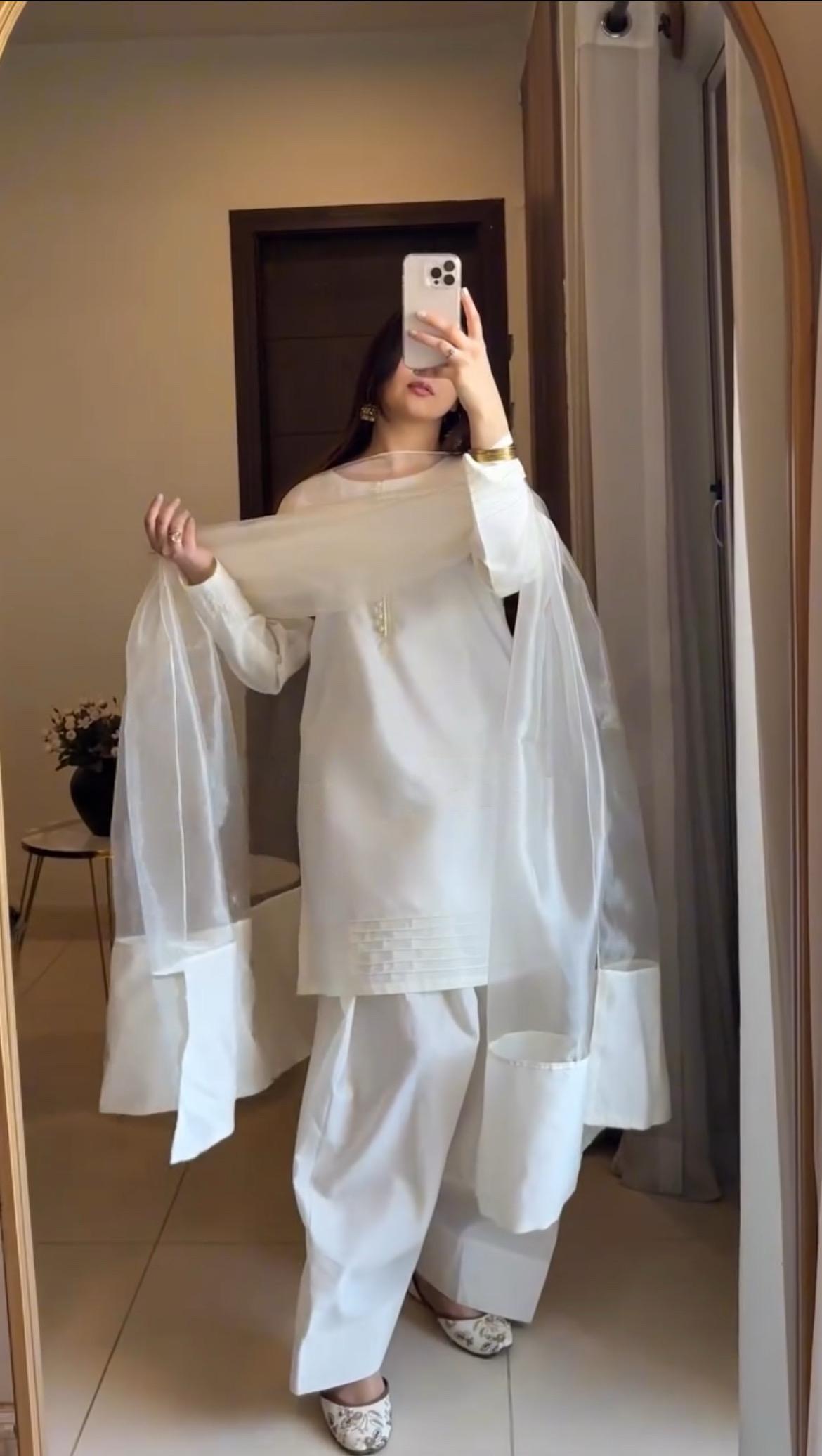 Siksyra BE-345 Farsi Style Salwar Suit | Moss Satin Fabric | Organza Dupatta | Readymade Sizes M–XXL