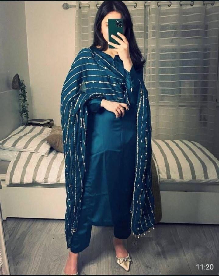 Siksyra Plus Size Designer Party Wear Suit Set | Faux Georgette Top-Dupatta with Fully Stitched Bottom